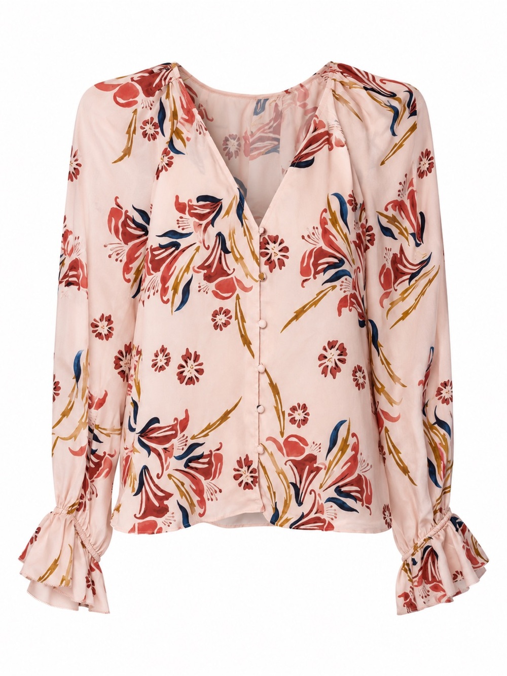 Joie Boyana Silk Pink Sky Blouse L